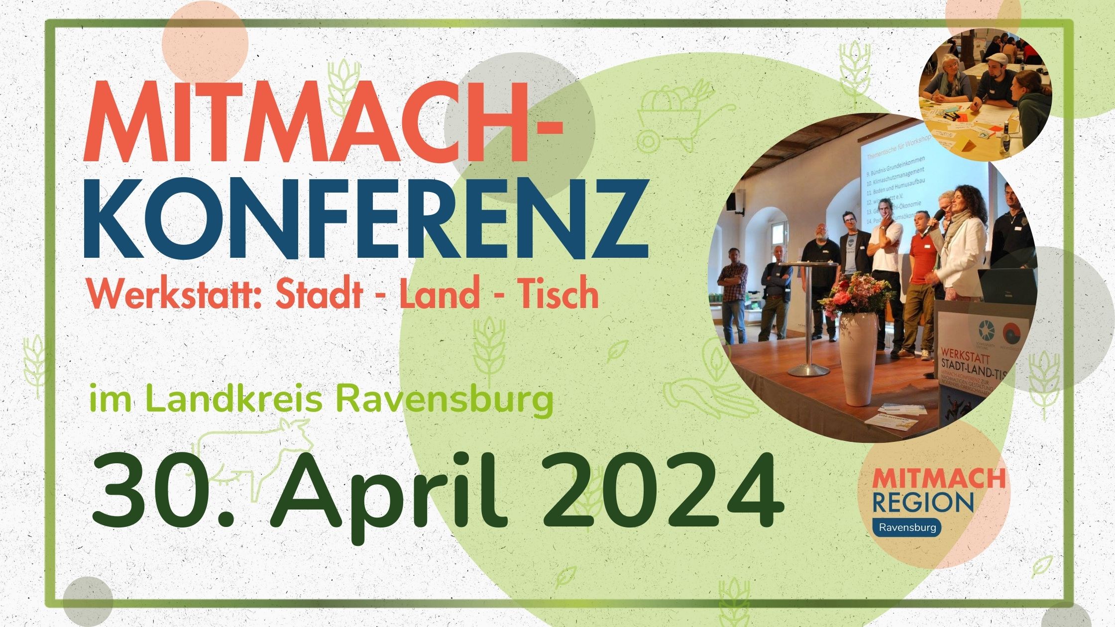 Banner Mitmach-Konferenz Ravensburg mit Datum und Ort
